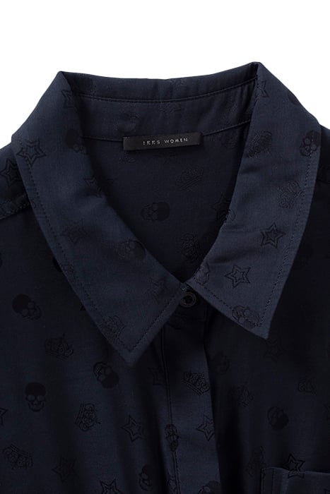 NAVY SKULL JACQUARD SHIRT DRESS 6
