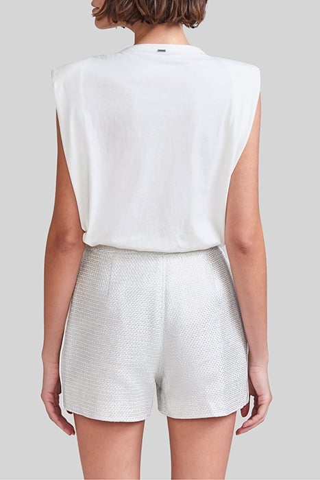 OFF-WHITE T-SHIRT WITH BEADED SLOGAN 2