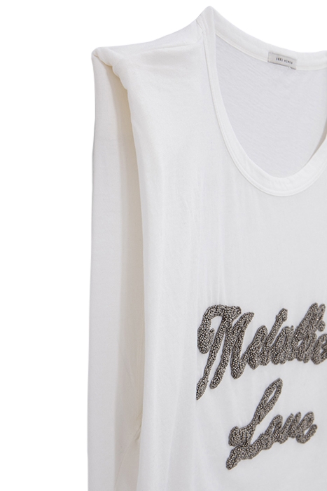 OFF-WHITE T-SHIRT WITH BEADED SLOGAN 7