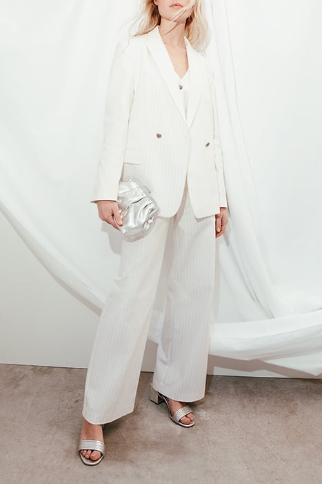 ECRU PINSTRIPE SUIT JACKET 5