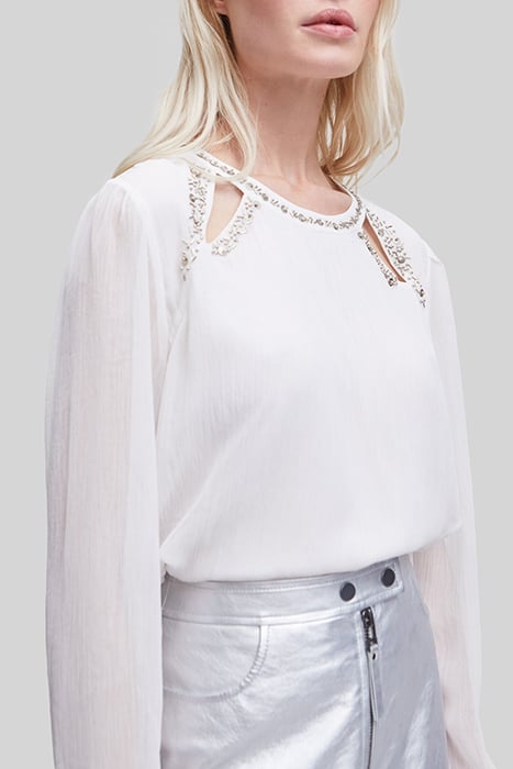OFF-WHITE BLOUSE WITH BEAD EMBROIDERY 5