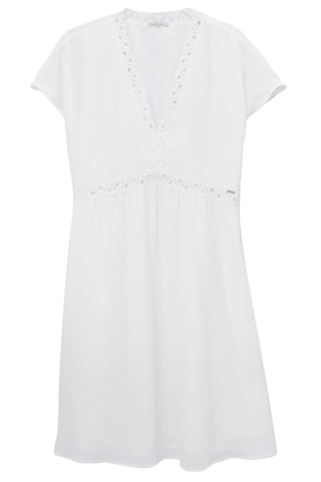 OFF-WHITE RECYCLED DRESS WITH LACE BRAID 4