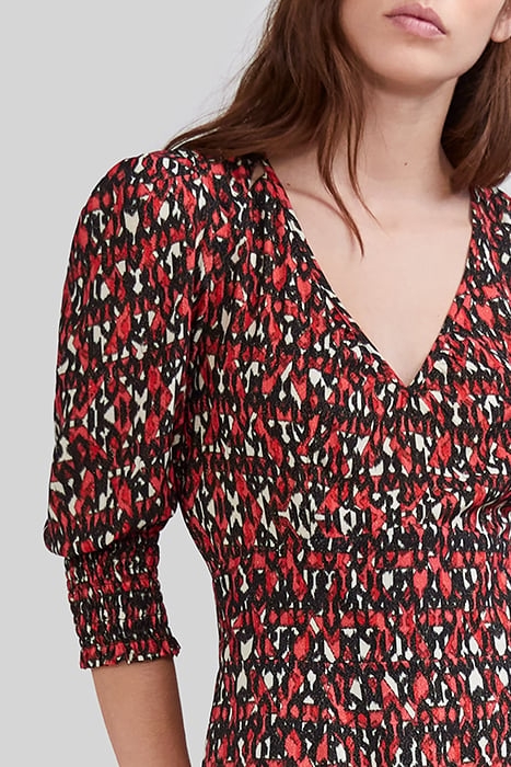 BLACK IKAT PRINT MIDI DRESS 4