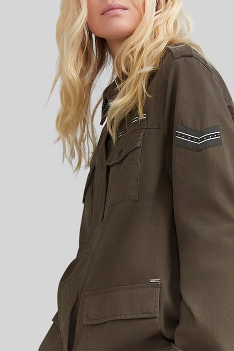 KHAKI COTTON SAFARI JACKET, XL IMAGE BACK 5