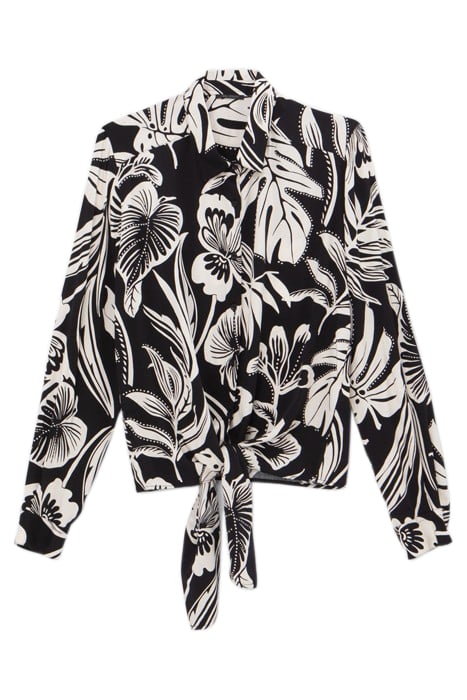 BLACK SHIRT WITH TROPICAL PRINT 4