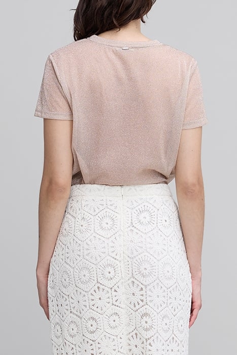 NUDE LUREX T-SHIRT WITH ANIMAL PRINT 2