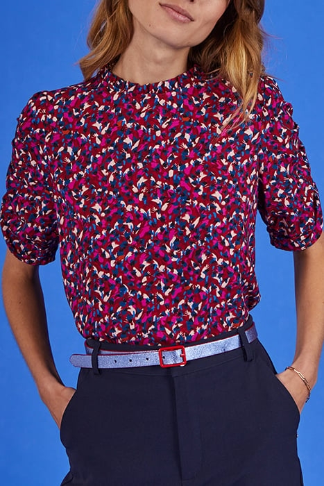 DARK RED TACHIST PRINT TOP 7