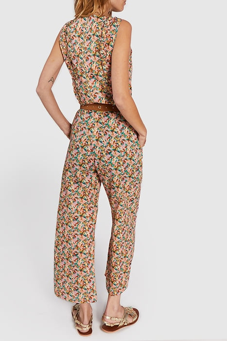 SALMON PINK FLOWER PRINT JUMPSUIT 2