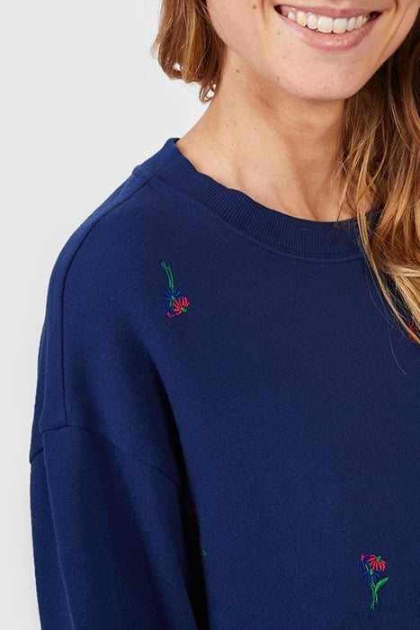 NAVY SWEATSHIRT WITH FLOWER EMBROIDERY 5