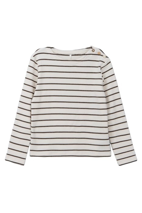 BLACK T-SHIRT WITH ECRU STRIPES 3