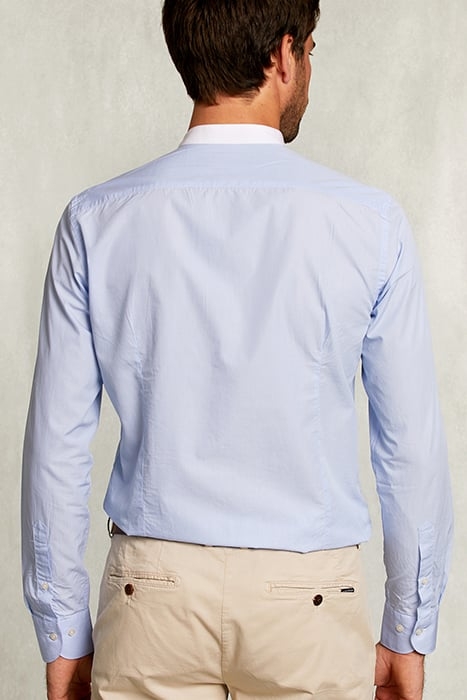 SLIM FIT STRIPED SHIRT HENLEY COLLAR BLUE/WHITE BLUE 2