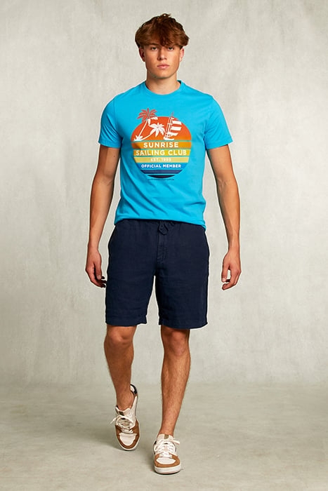 NORMAL FIT BASIC T-SHIRT IN ARUBA BLUE 3