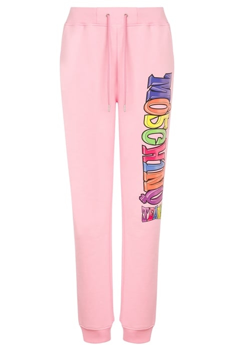 PINK COTTON PANTS WITH MULTICOLOR LOGO PINK 3