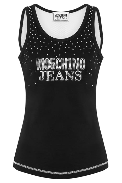RHINESTONE LOGO JERSEY TANK TOP BLACK 3