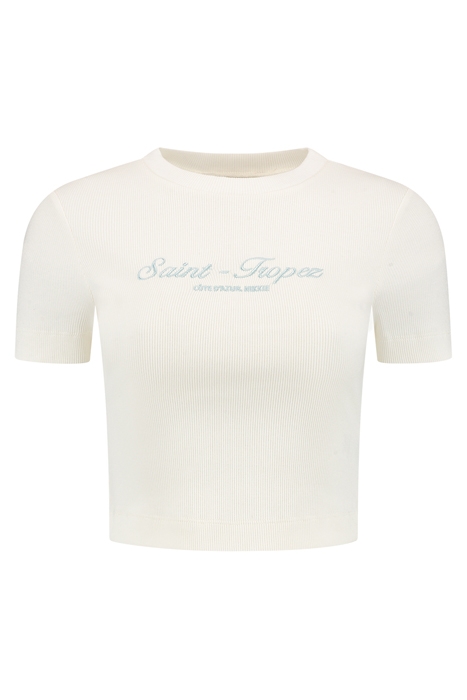 SAINT TROPEZ RIB TOP STAR WHITE 2