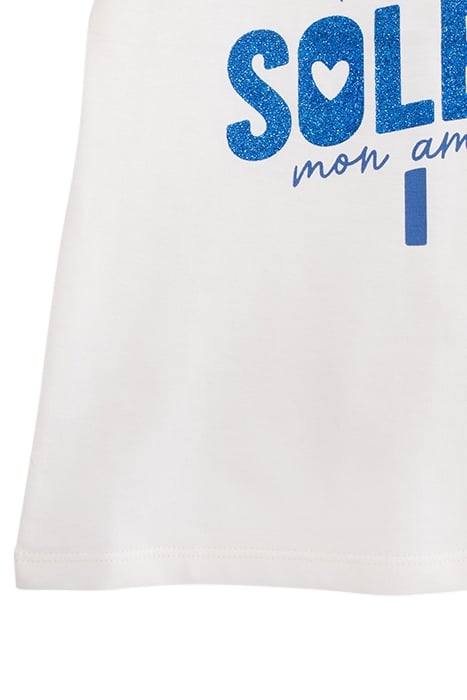 GIRLS' ECRU T-SHIRT WITH PALM IMAGE AND GLITTER SLOGAN 4