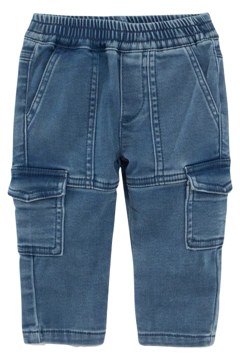 BABY BOYS' BLUE CARGO JEANS WITH ELASTICATED WAIST 1
