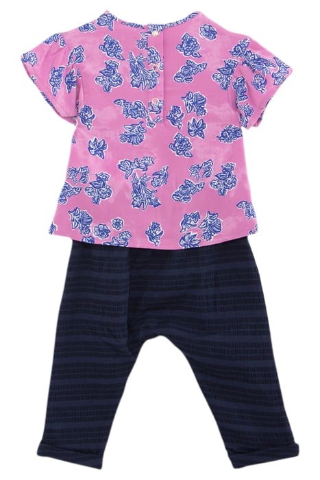 BABY GIRLS’ MAUVE TOP AND NAVY TROUSERS OUTFIT 2