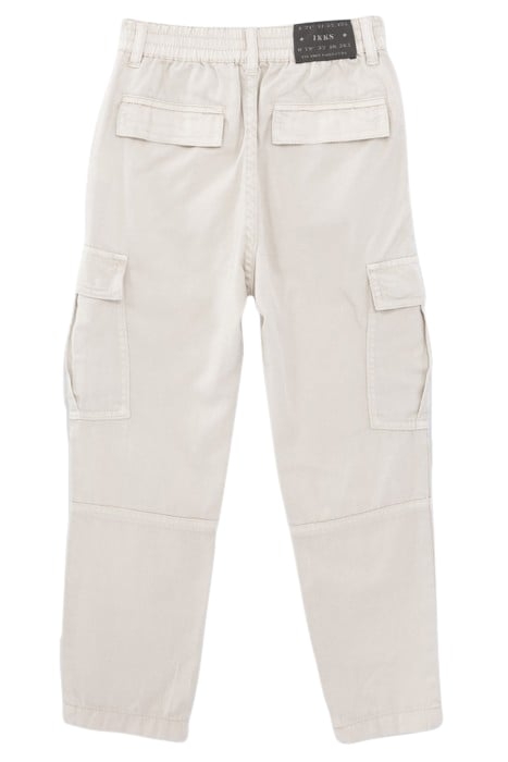 BOYS’ BEIGE CARGO TROUSERS WITH ELASTICATED WAIST 2