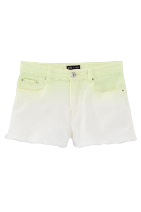 GIRLS’ NEON YELLOW DEEP DYE SHORTS WITH FRINGED CUFFS 1