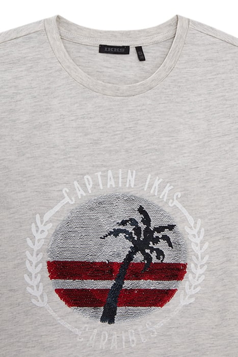 BOYS’ MARL T-SHIRT, PALM TREE/ANCHOR REVERSIBLE SEQUINS 3