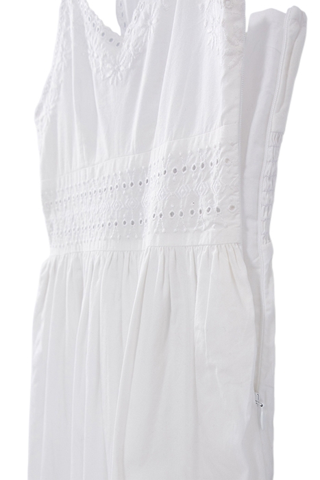 GIRLS’ WHITE LONG DRESS WITH EYELET EMBROIDERY DETAILS 6