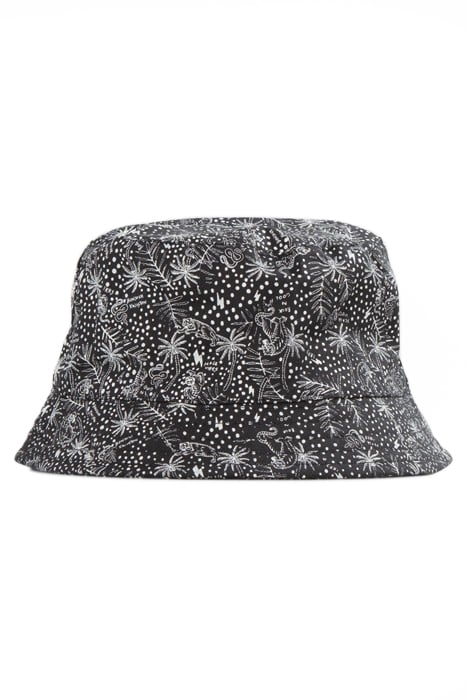 BOYS’ BLACK ORGANIC COTTON SUN HAT WITH EXOTIC LEAF PRINT 2
