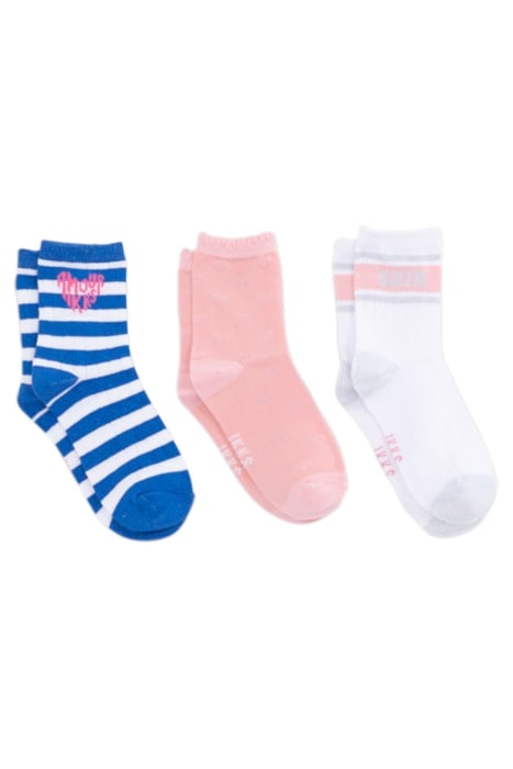 GIRLS’ PINK, WHITE AND BLUE SOCKS 2