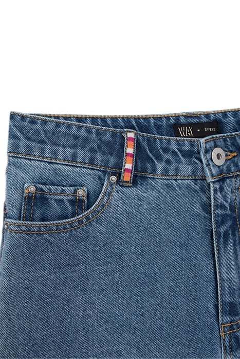 GIRLS’ BLUE WATERLESS DENIM SHORTS, EMBROIDERED DETAIL 3
