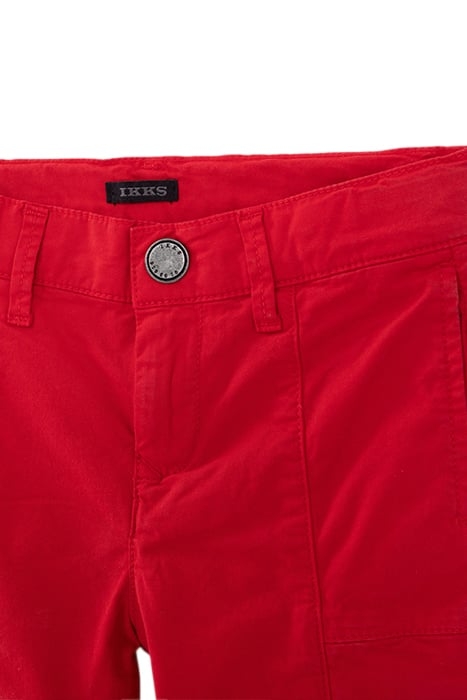 BOYS' RED CARGO BERMUDA SHORTS 3