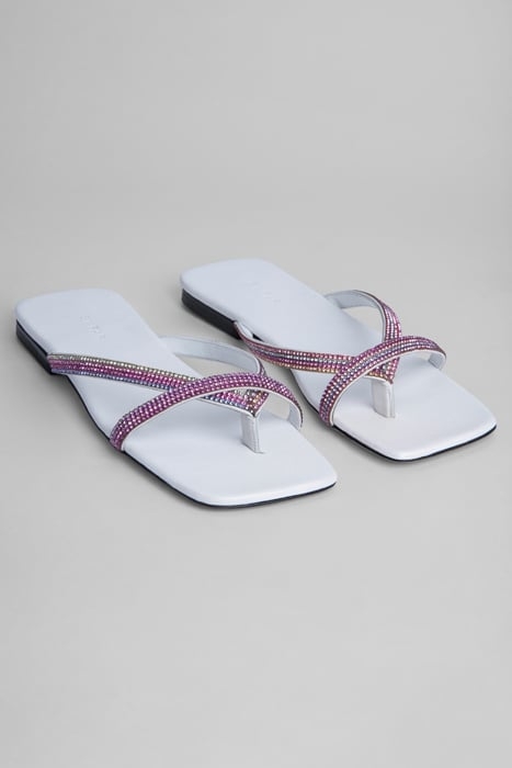 DENI WHITE LEATHER AND CRYSTALS WHITE 2