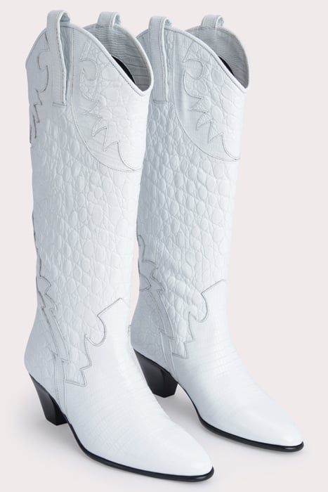 MELVIN OPTIC WHITE CROCO LIZARD LEATHER OPTIC WHITE 3