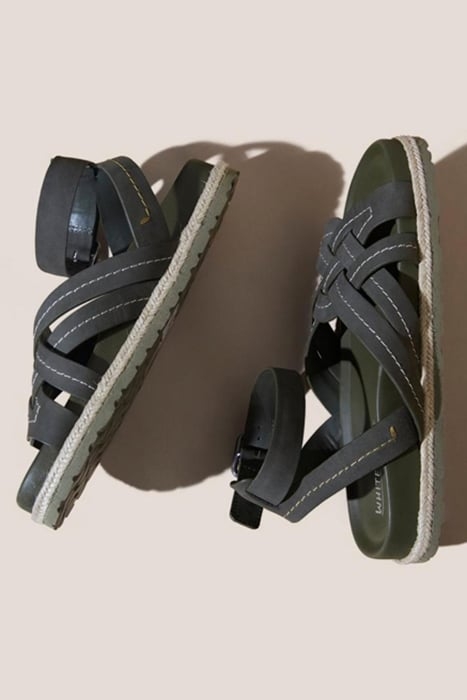 WEAVE FOOTBED SANDAL KHAKI GREEN 3