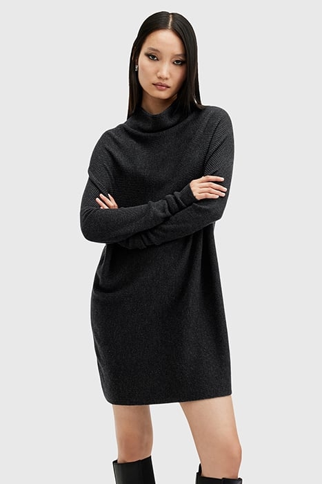RIDLEY JUMPER DRESS CINDER BLACK MARL 1