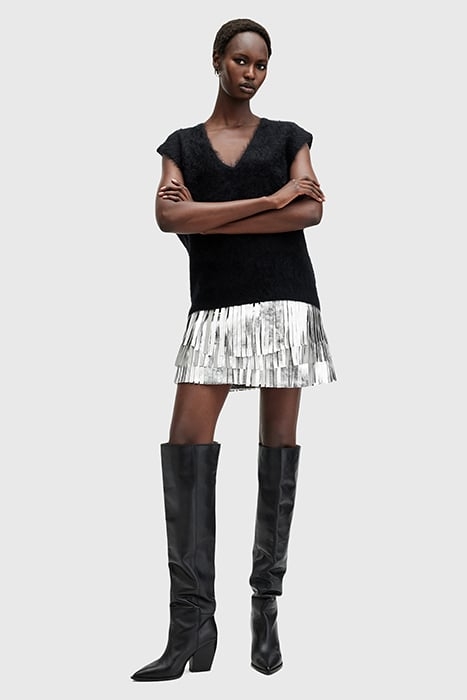 AISHA FOIL SKIRT SILVER 6