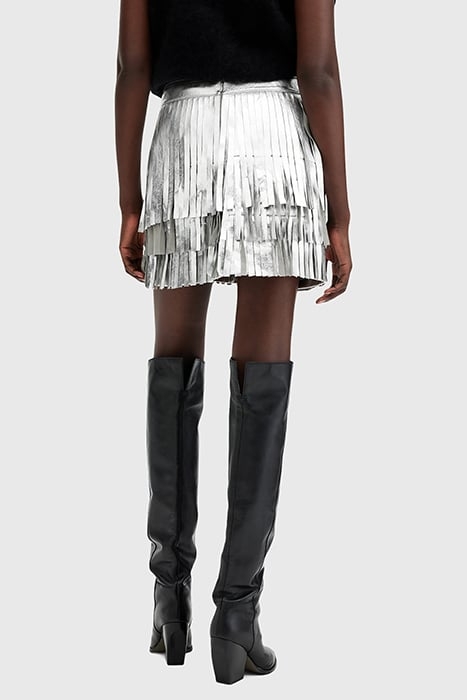 AISHA FOIL SKIRT SILVER 2