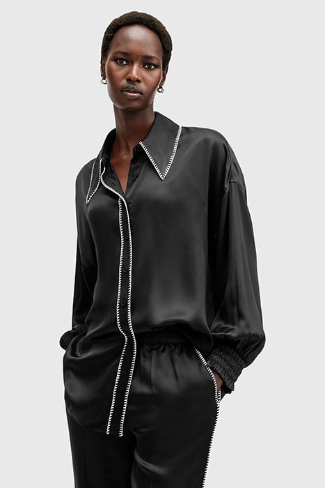 CHARLI STITCH SHIRT BLACK 1