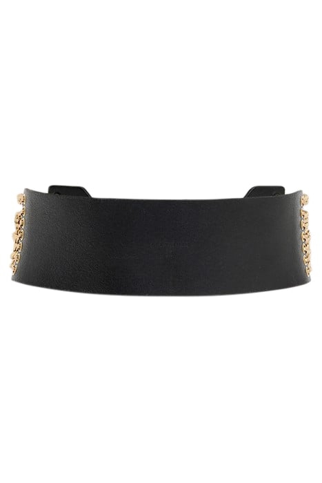ZORA CHAIN WIDE BELT BLACK/WARM BRASS 3