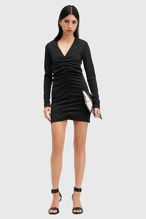 ALYA RUCHE DRESS BLACK 3