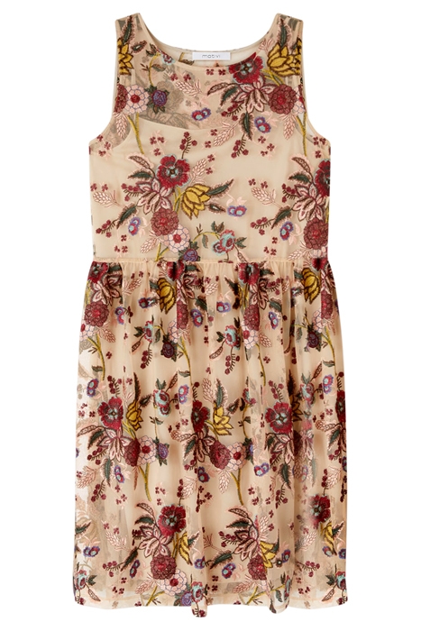 SHORT EMBROIDERED TULLE DRESS RED 3