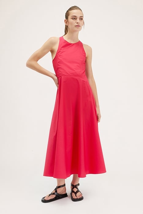LONG DRESS WITH BACK CROSSOVER RED 1