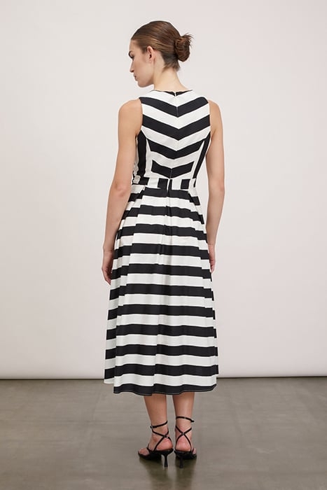 STRIPED MIDI DRESS BLACK 2