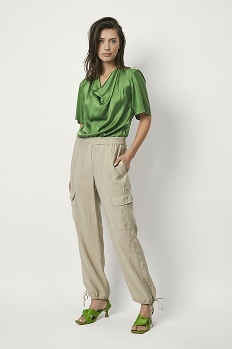 KESWICK SILK DRAPEY TOP BASIL GREEN 7