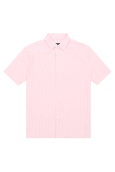 SS SEERSUCKER CHECK SHIRT SILVER PINK 1