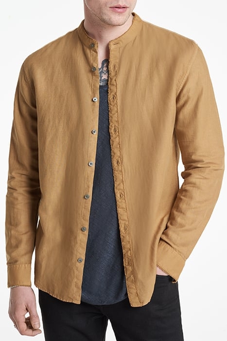 SLIM FIT BAND COLLAR BROWN SUGAR 1