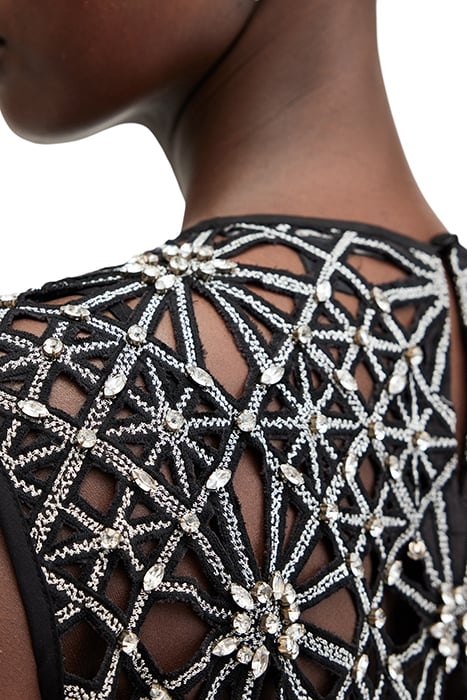 ILIANA MAX EMB DRESS BLACK/SILVER 7