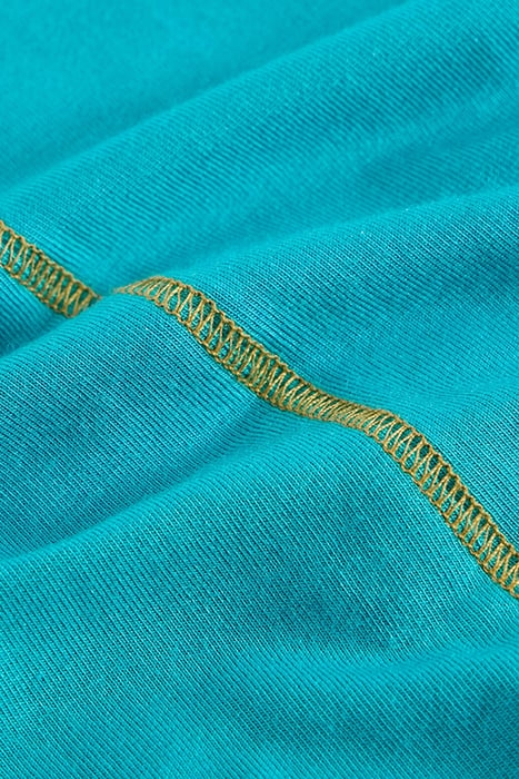 CAMILLE HIGH NECK TEE BRIGHT TEAL 5