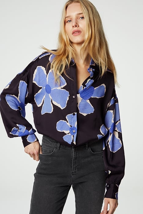 GABRIEL BLOUSE BLACK/CORNFLOWER BLU 1
