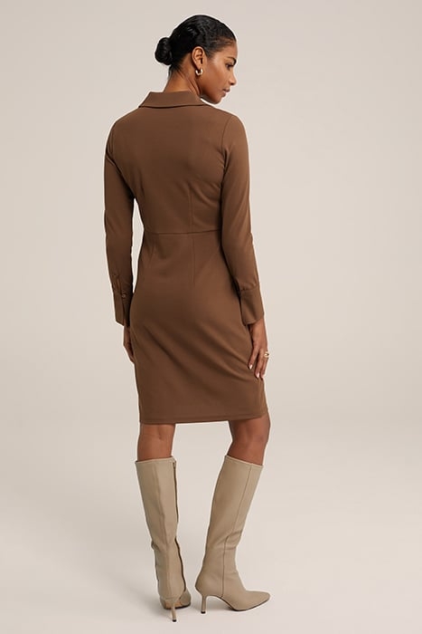 DRESS MID LENGTH DARK BROWN 2