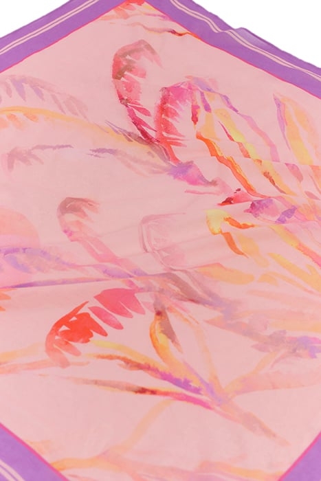 APACHE - SQUARE SCARF PURULE WITH VISUAL WATERCOLOR PALM 2